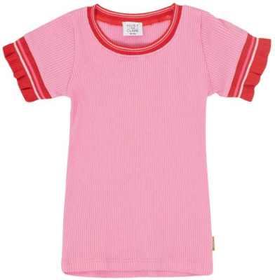 Hust &amp; Claire Mini T-Shirt Amalia pink gerippt