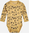 Hust &amp; Claire Baby Body Wolle Bo mit Pinguinen Banana gelb