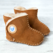 inch blue Baby Lederschuhe/Lauflernschuhe Lammfellstiefel S/ 0 - 6 Monate