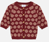 Hust &amp; Claire Baby Strickjacke Charly XMAS weinrot 56