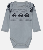 Hust &amp; Claire Baby Body Basti Woole/Bambus Autos blue wind